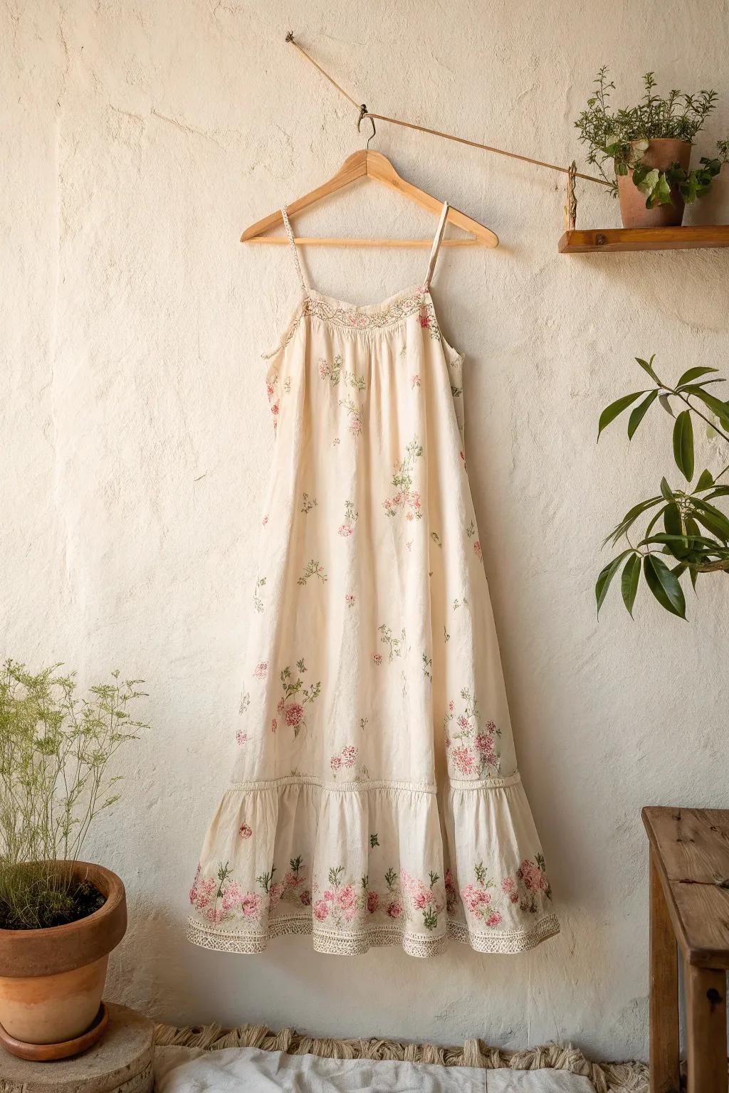 Transform vintage pillowcases into a charming sundress and embrace minimalist elegance with a bohemian touch.