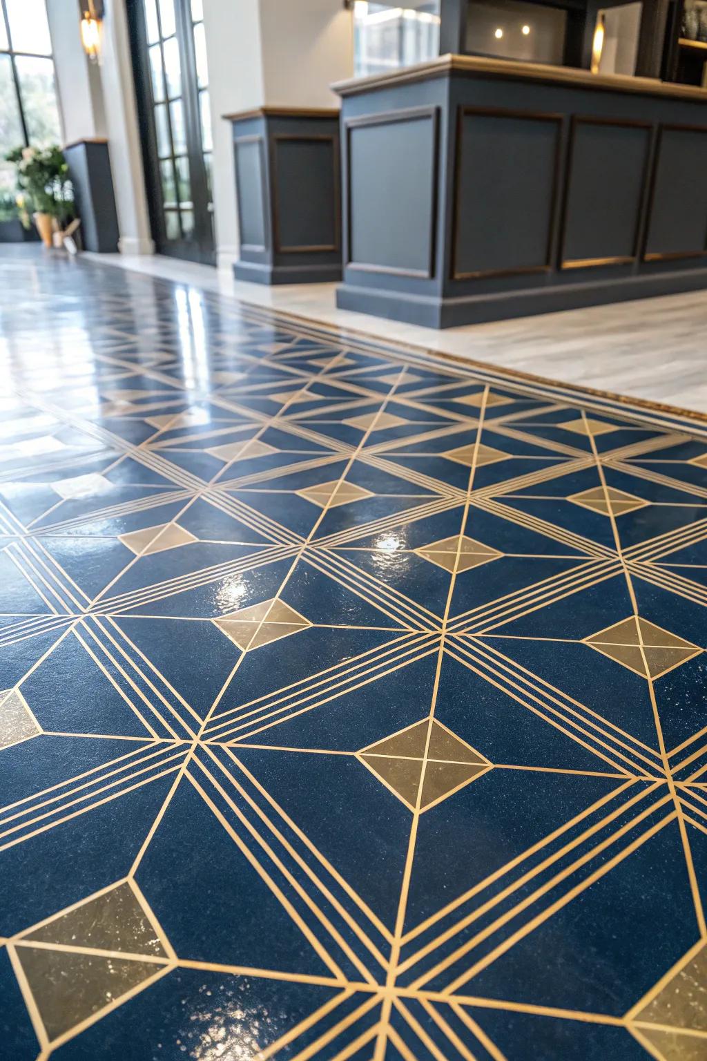 Transform your space with the unexpected elegance of wallpaper floors. Ideal for adding a touch of creativity and sophistication to any room.