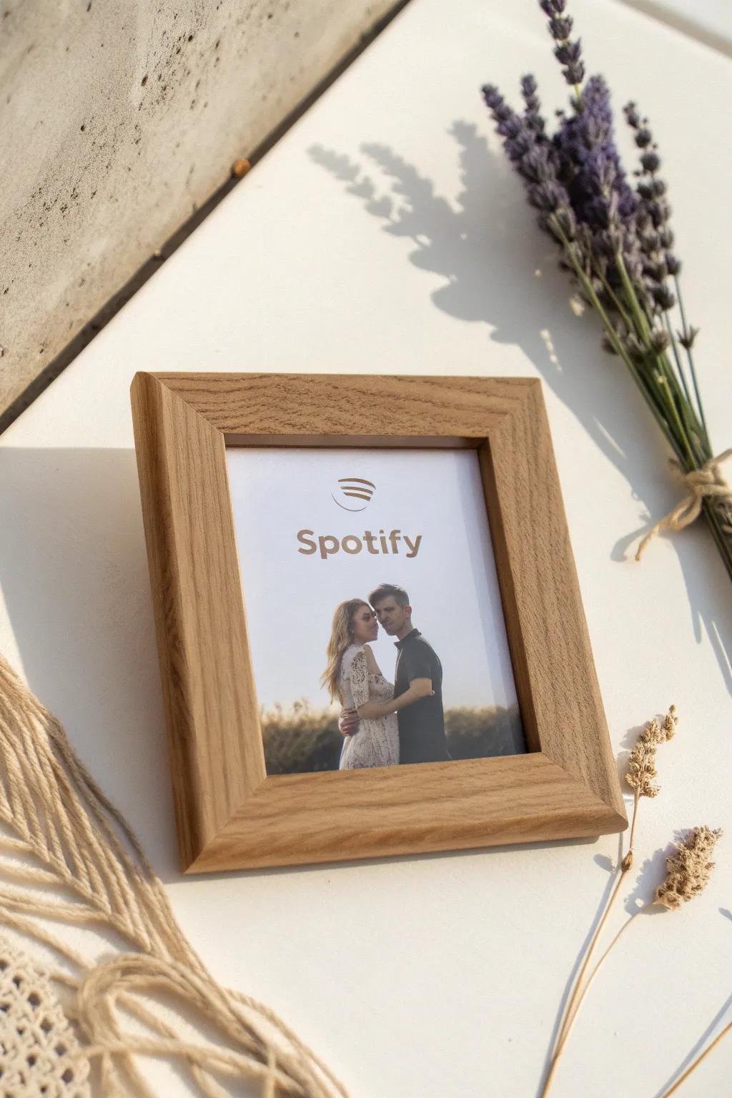 Capture your love story with a personalized Spotify song frame – a beautiful blend of music, memories, and minimalist design.