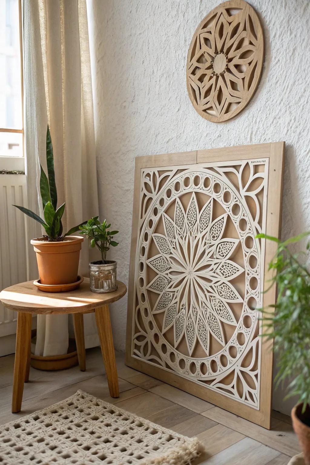 Transform your space with DIY elegance: Create stunning wall patterns with homemade stencils.