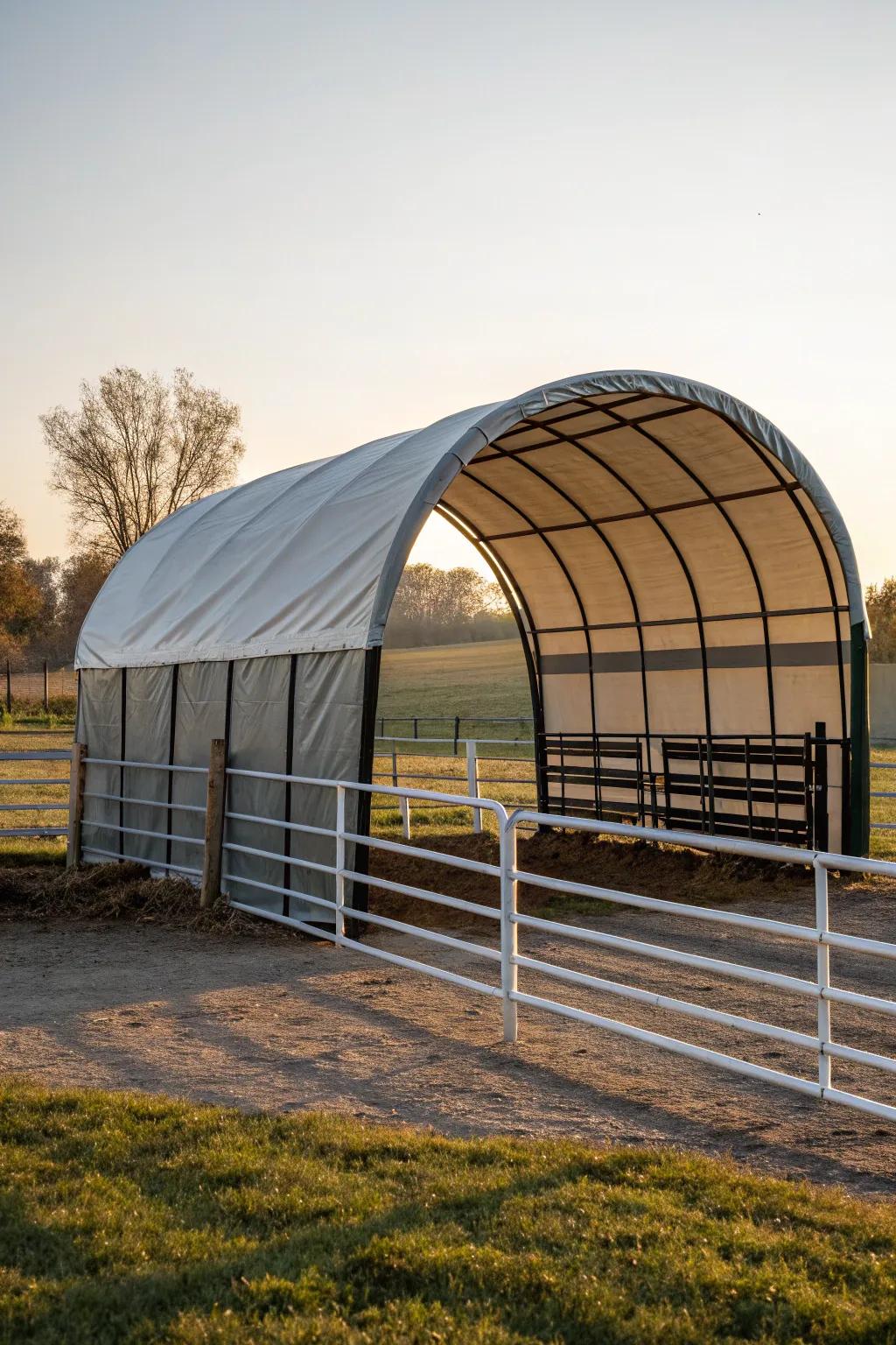 Innovative and budget-friendly horse shelter: simplicity meets functionality.