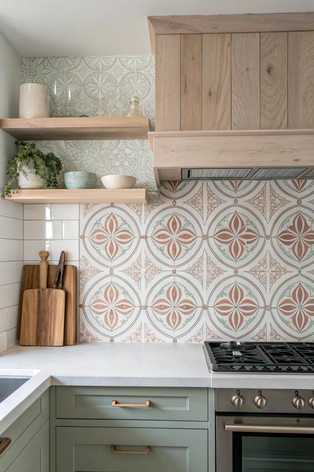 Transform your kitchen with stenciled perfection – where craftsmanship meets Scandinavian elegance.
