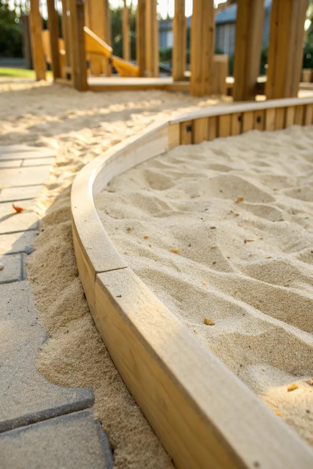 Craft a serene play space with soft sand borders, perfect for tiny architects and their grand sandcastles.