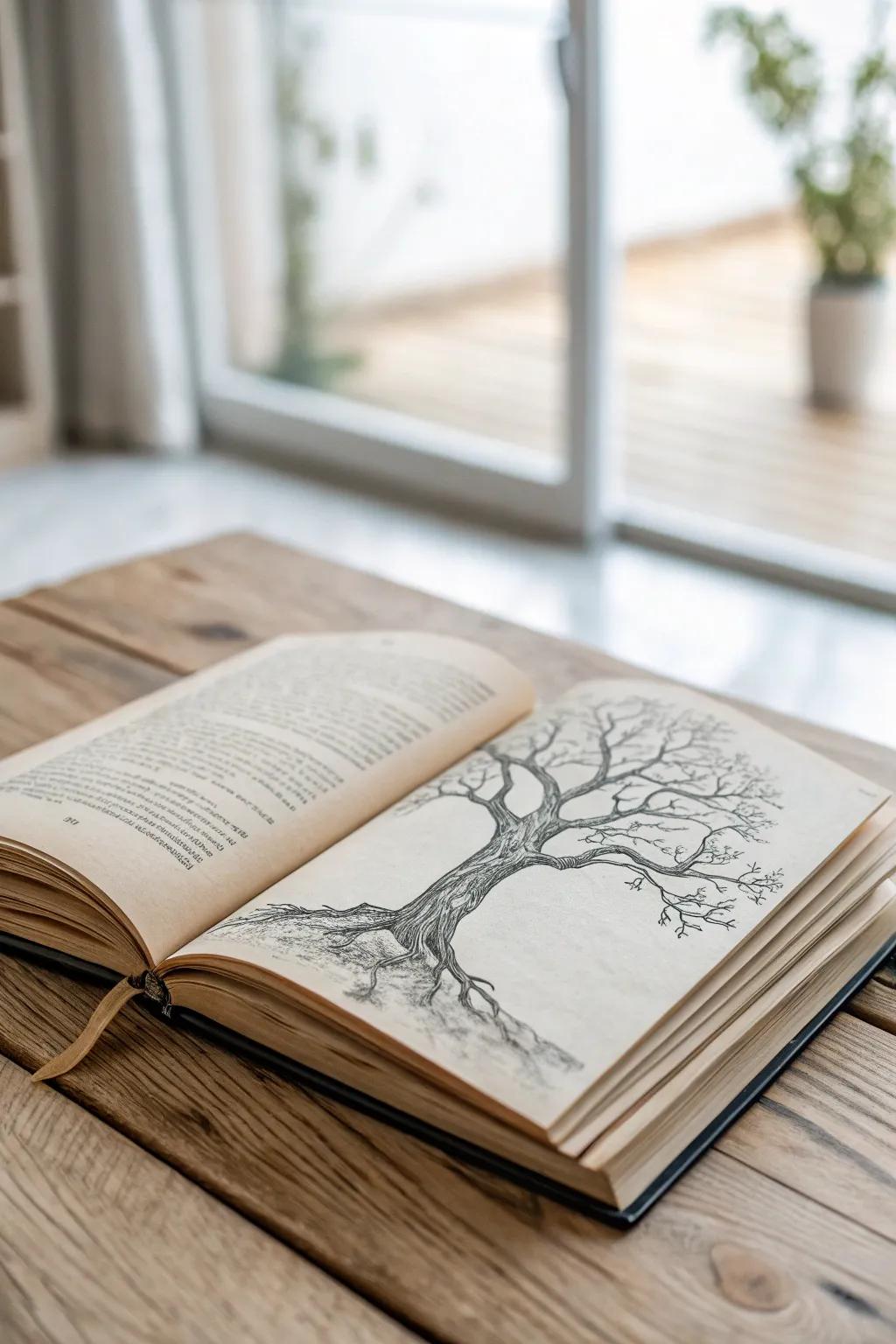 Unleash your imagination: where books bloom into trees. #DrawingIdeas #ScandinavianElegance