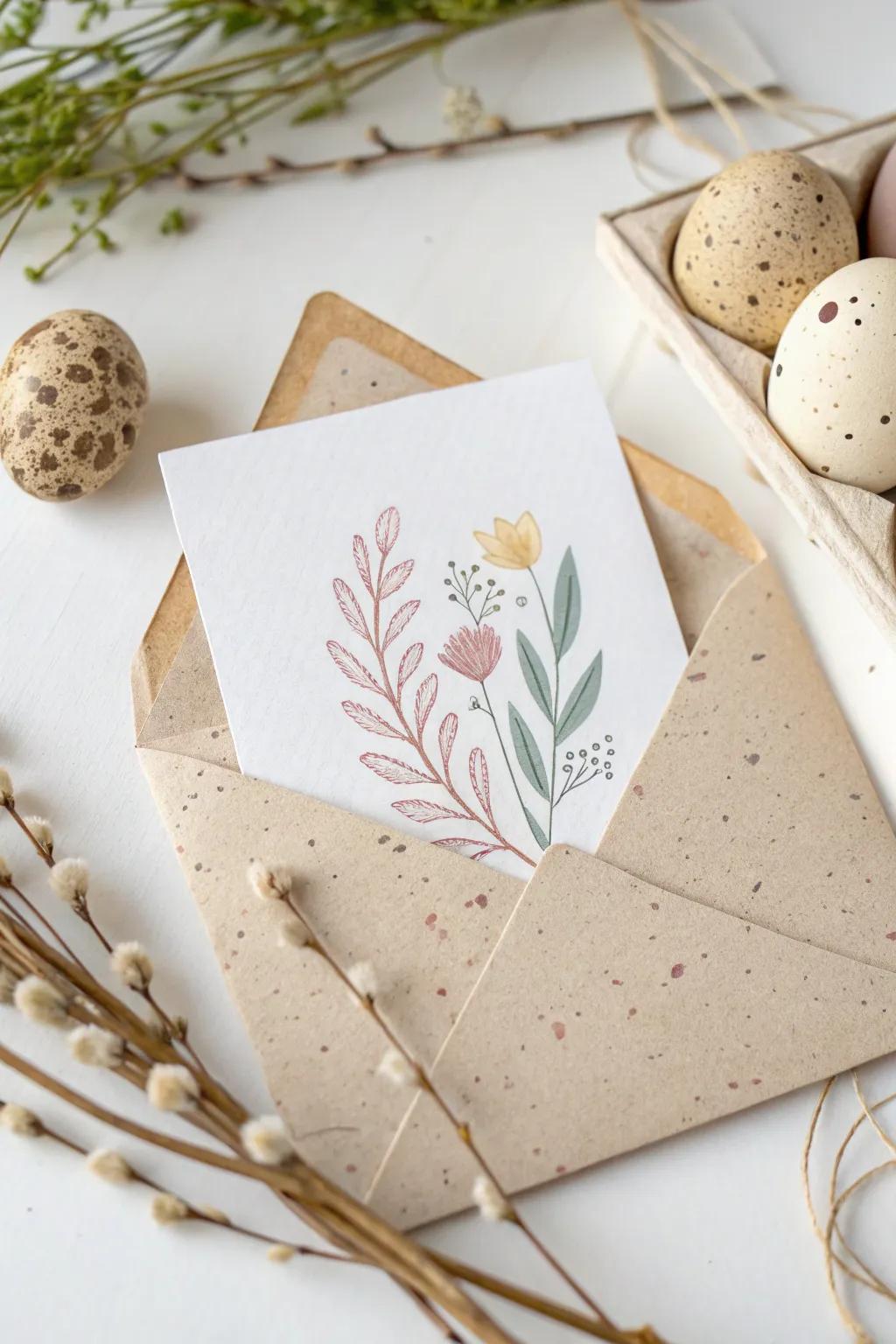 Unveil the surprise: A beautifully crafted Easter card with a hidden message.