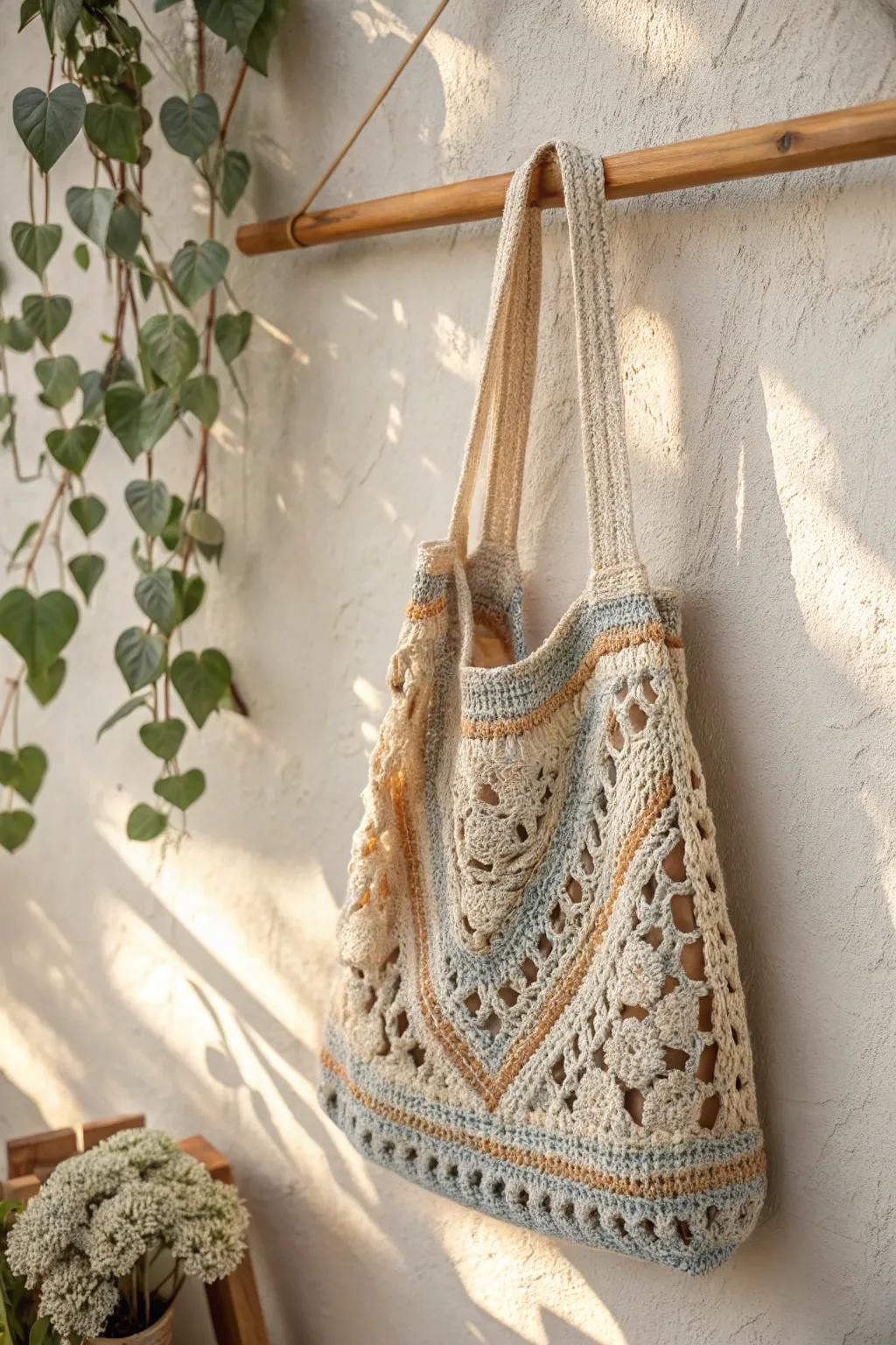 Elevate your market trips with a charming crochet tote bag that blends simplicity and style effortlessly.