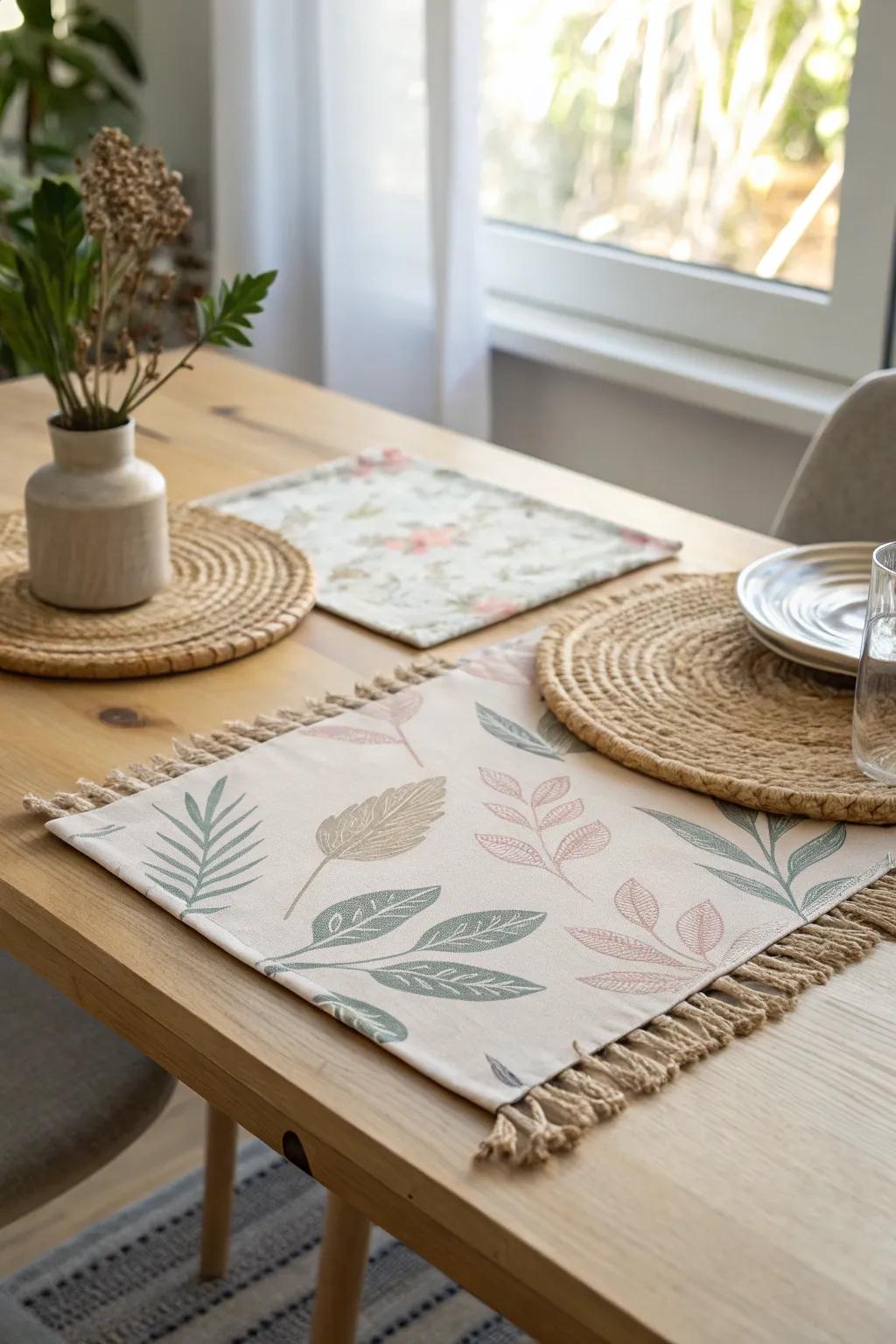 Elevate your dining experience with these chic reversible placemats—an effortless blend of Scandinavian minimalism and Boho charm.