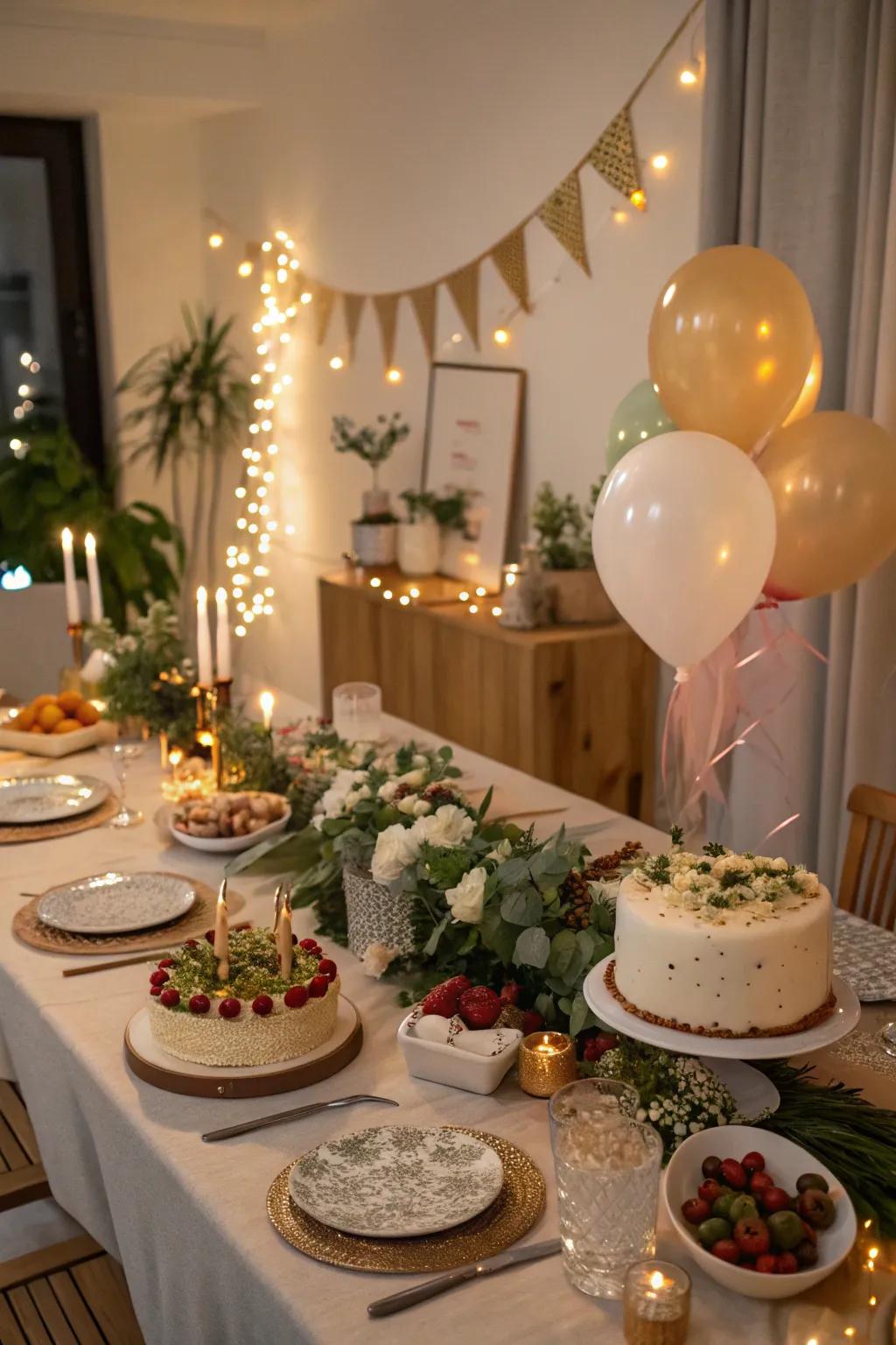 Themed decorations add a special touch to the dinner table.