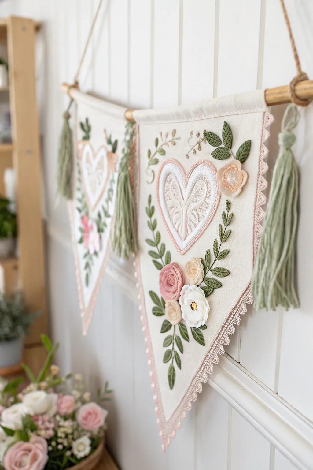 Embrace the sweet elegance of hearts and flowers on your first communion banner — a perfect blend of love and nature.