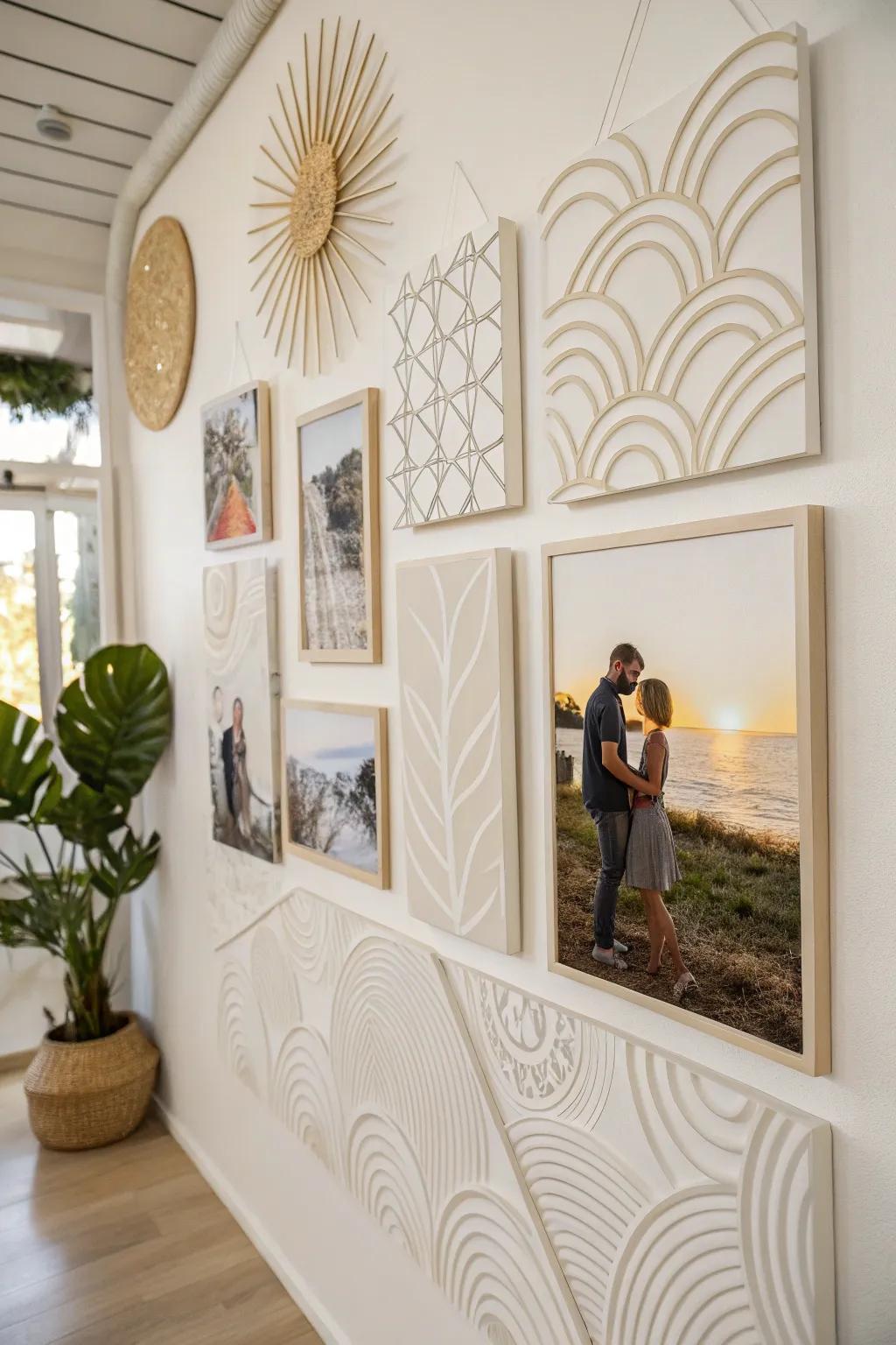 Elevate your living space with personalized foam board collage art that speaks to craftsmanship and natural beauty.