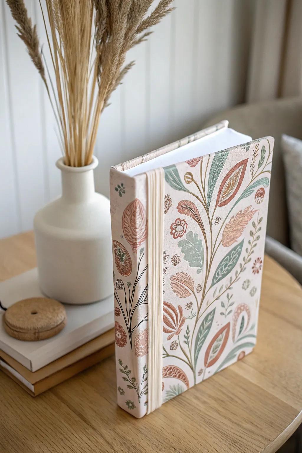 Transform your bookshelf with custom foam-printed book covers that blend Scandinavian minimalism with Boho charm.