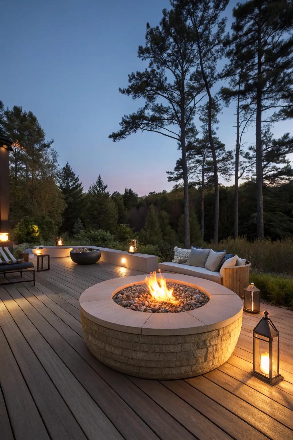Ignite your evenings with a stunning fire pit deck design - the ultimate outdoor retreat.