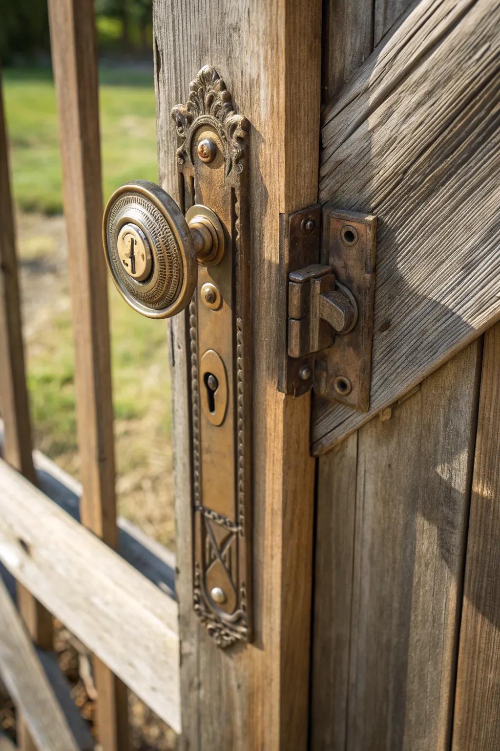 Unlock history with a vintage twist: a repurposed antique door knob latch that adds timeless charm.