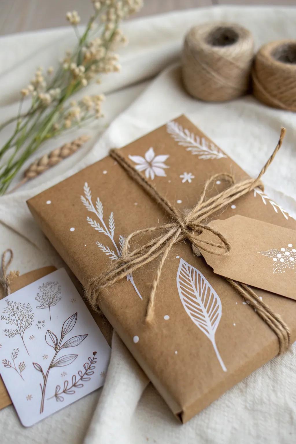 Elevate your gift-giving with eco-friendly wrapping that embraces simplicity and natural beauty.