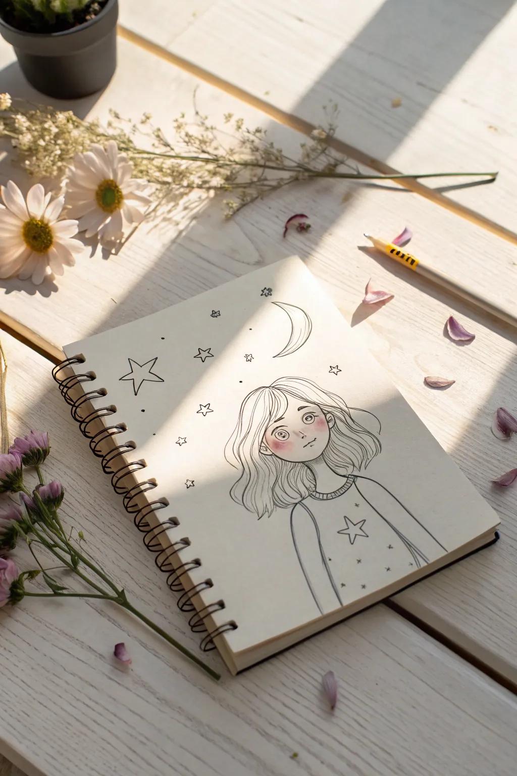 Capture whimsy in simplicity with starry-eyed dreams. ✨🎨 #MinimalistArt #ScandiBoho