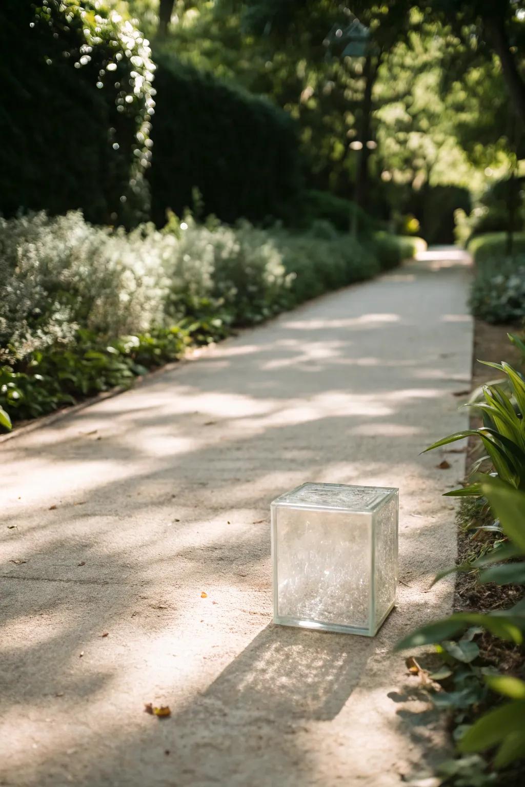 Illuminate your garden with the timeless elegance of glass blocks.