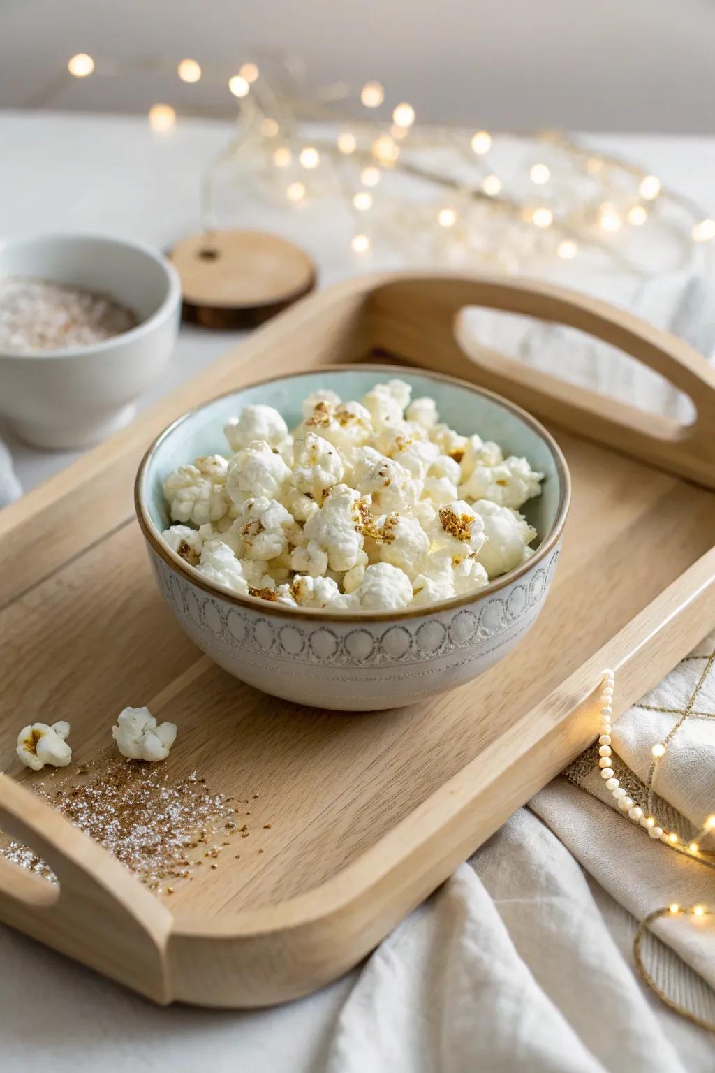 Elevate your Halloween with a touch of sparkle and simplicity. 🎃✨ #GhostlyPopcorn #ScandiBoho