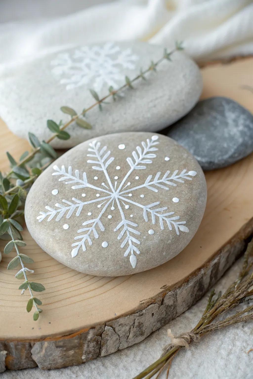 Celebrate the beauty of winter with a hand-painted snowflake stepping stone, perfect for adding a seasonal touch to your garden path.