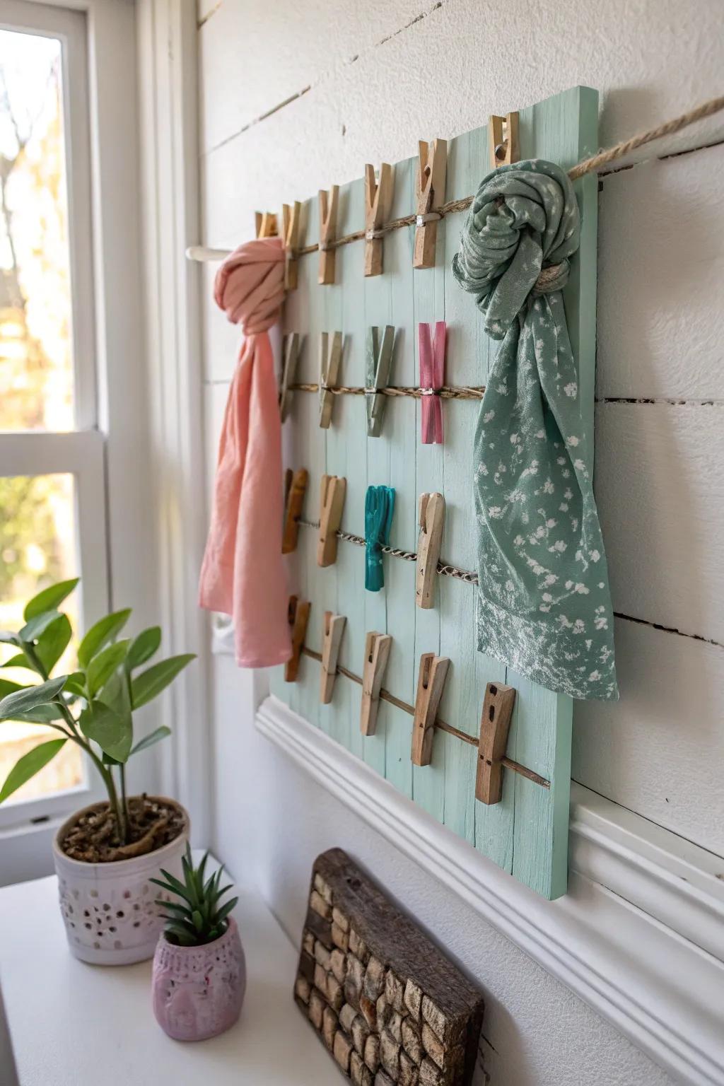 Transform your space with this charming clothespin board—where style meets organization.