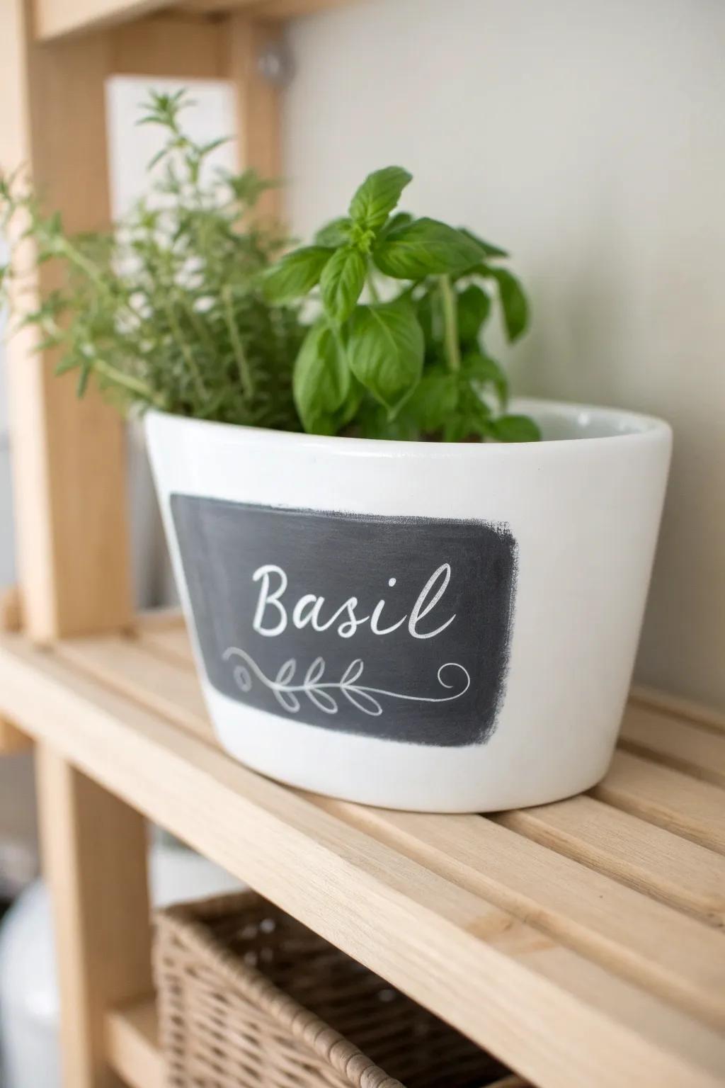 Elevate your herb garden with chic chalkboard planters that blend Scandinavian minimalism with a boho twist. 🌿✍️