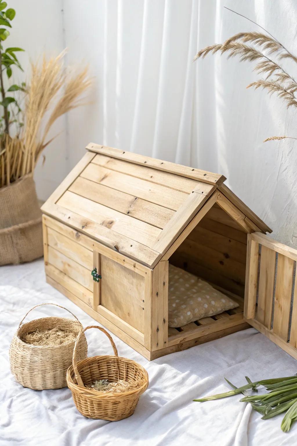 Sustainable style meets rustic charm with this pallet wood chick brooder.