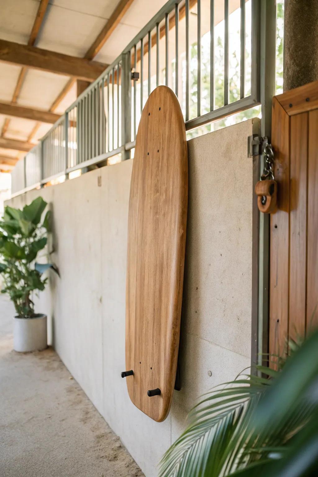 Enhance your horse stall with elegant DIY wooden kickboards for a touch of natural beauty and durability. 🌿🐴