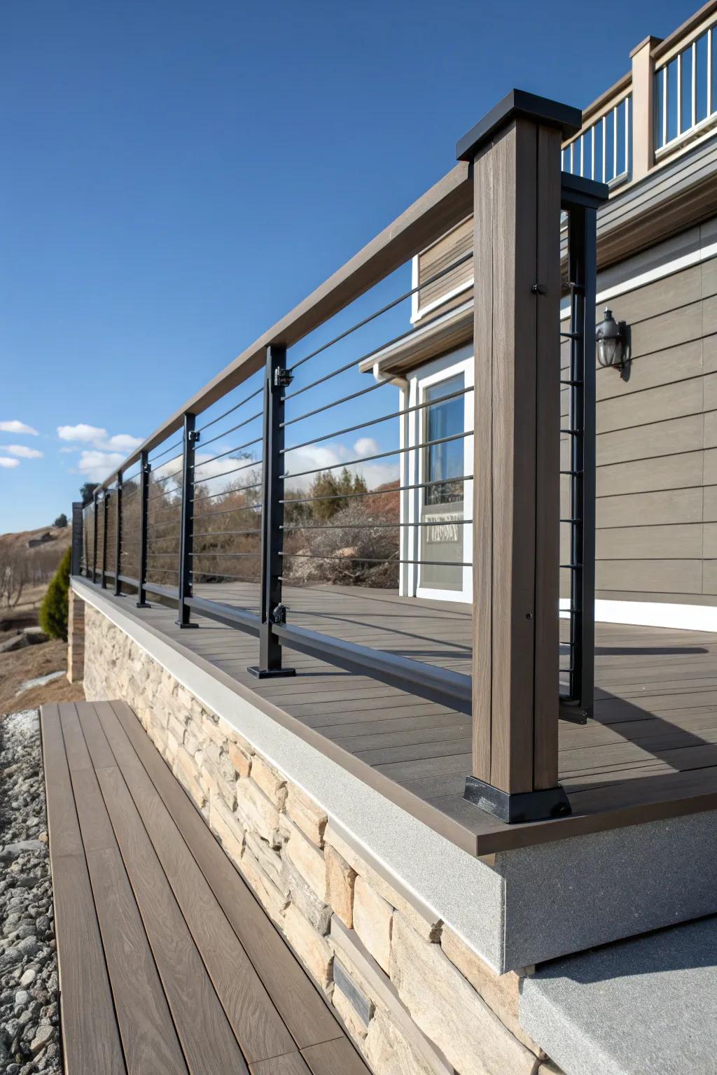 Elevate your outdoor space with customizable composite railings—where style meets versatility.