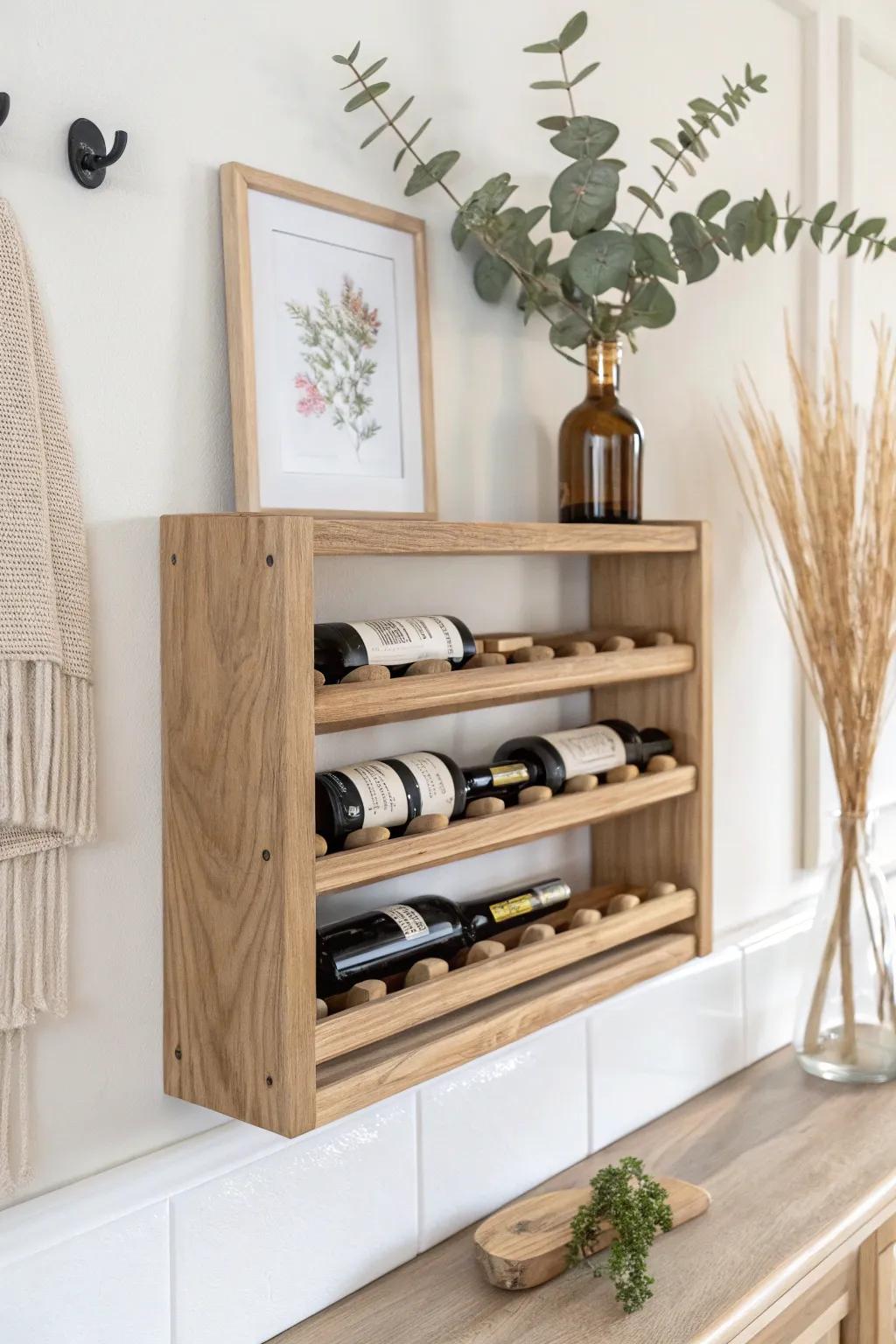 Transform your space with this chic upcycled wine rack—where craftsmanship meets simplicity for a stunning conversation piece.