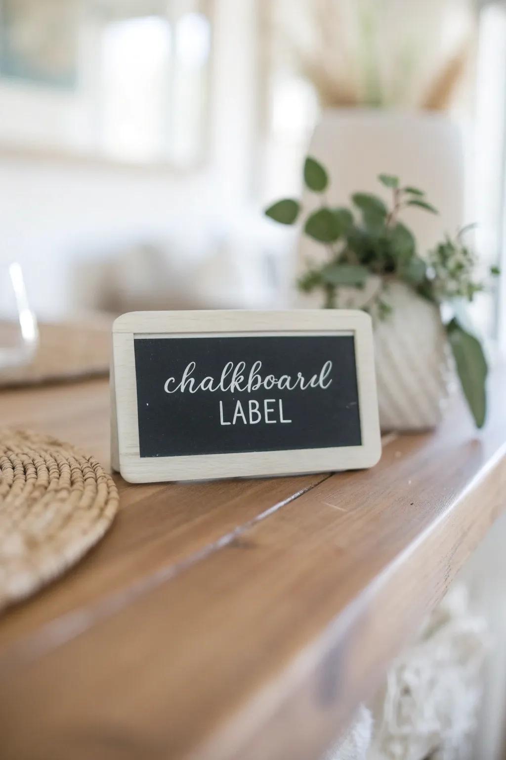 Embrace the rustic charm of reusable chalkboard labels for your kitchen essentials.