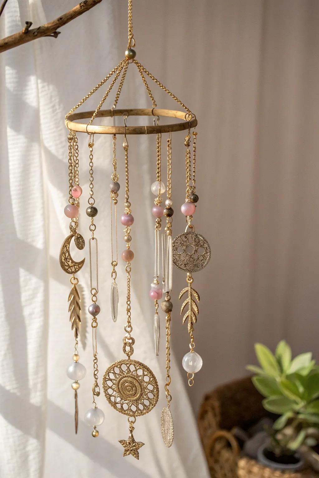 A whimsical dance of jewelry, turning your living space into a serene artful oasis.
