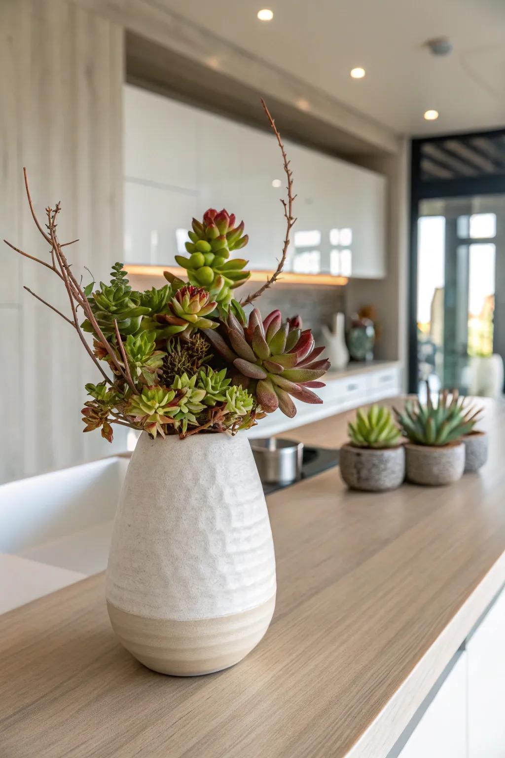 Transform your kitchen island with a touch of nature and elegance.