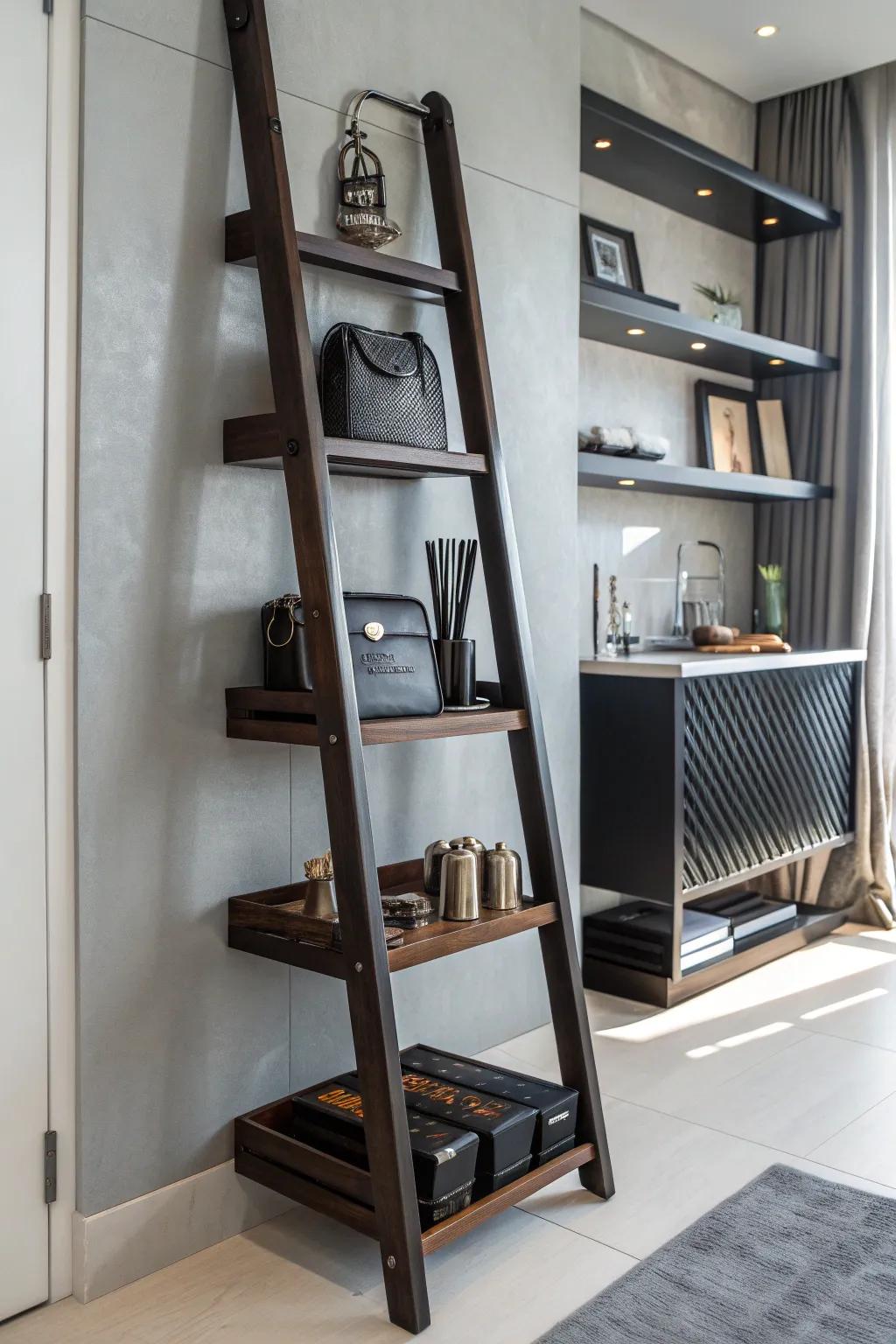 Elevate your space with a custom ladder shelf – where style meets functionality.