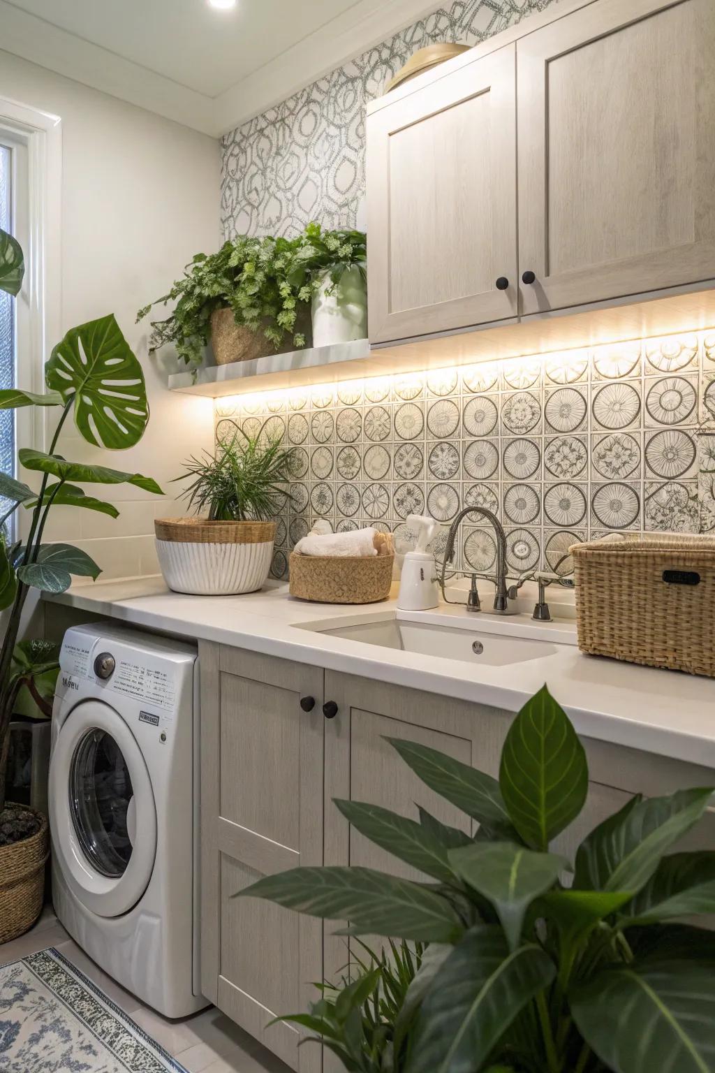 Decorative accents bring life and freshness to the space.