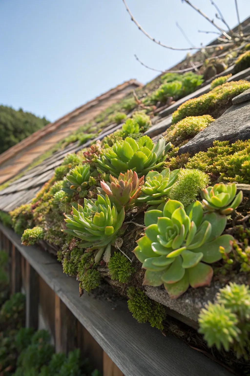 Transform your lean-to with a vibrant green roof, where nature meets style.