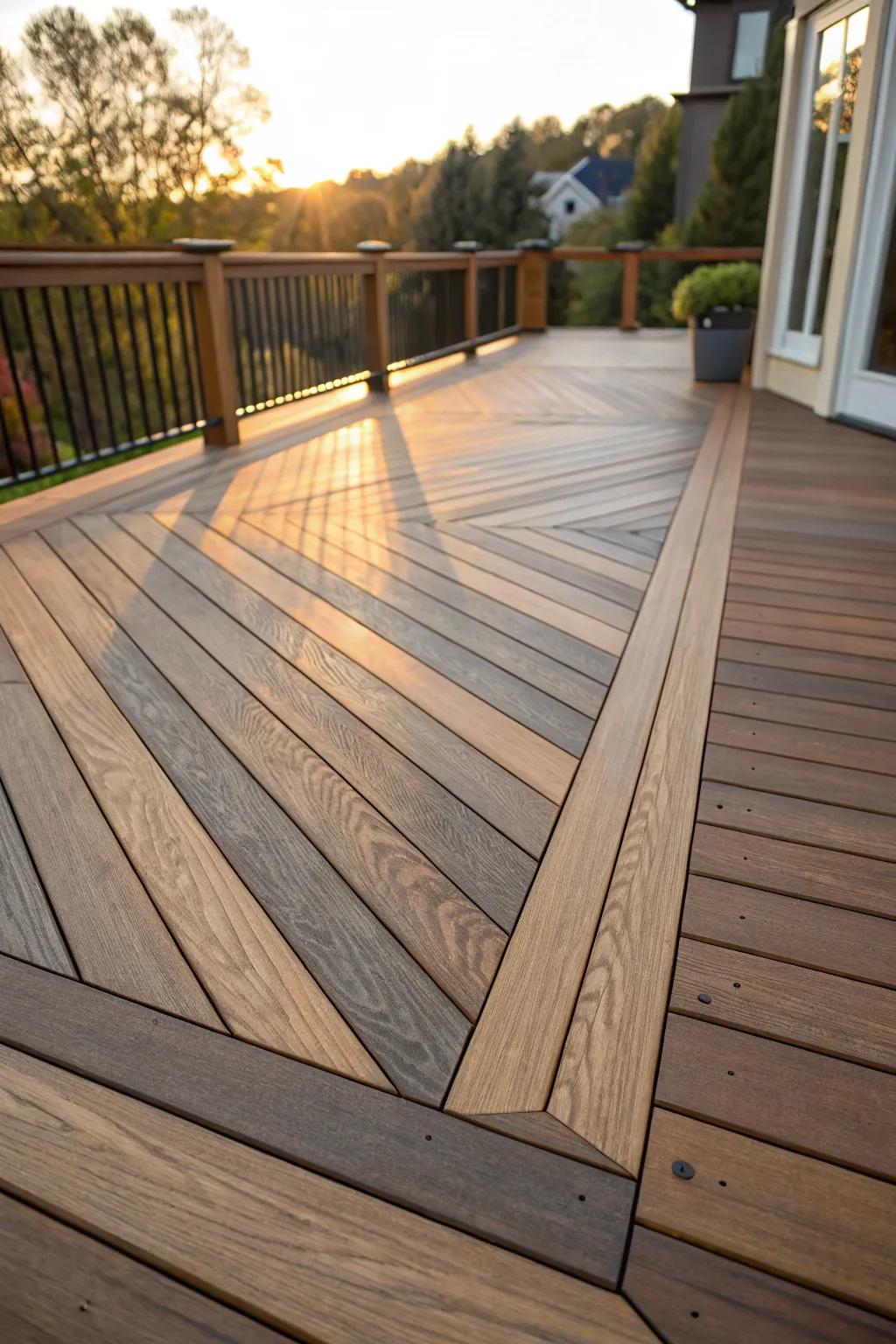 Elevate your outdoor space with dynamic deck designs featuring captivating visual textures.