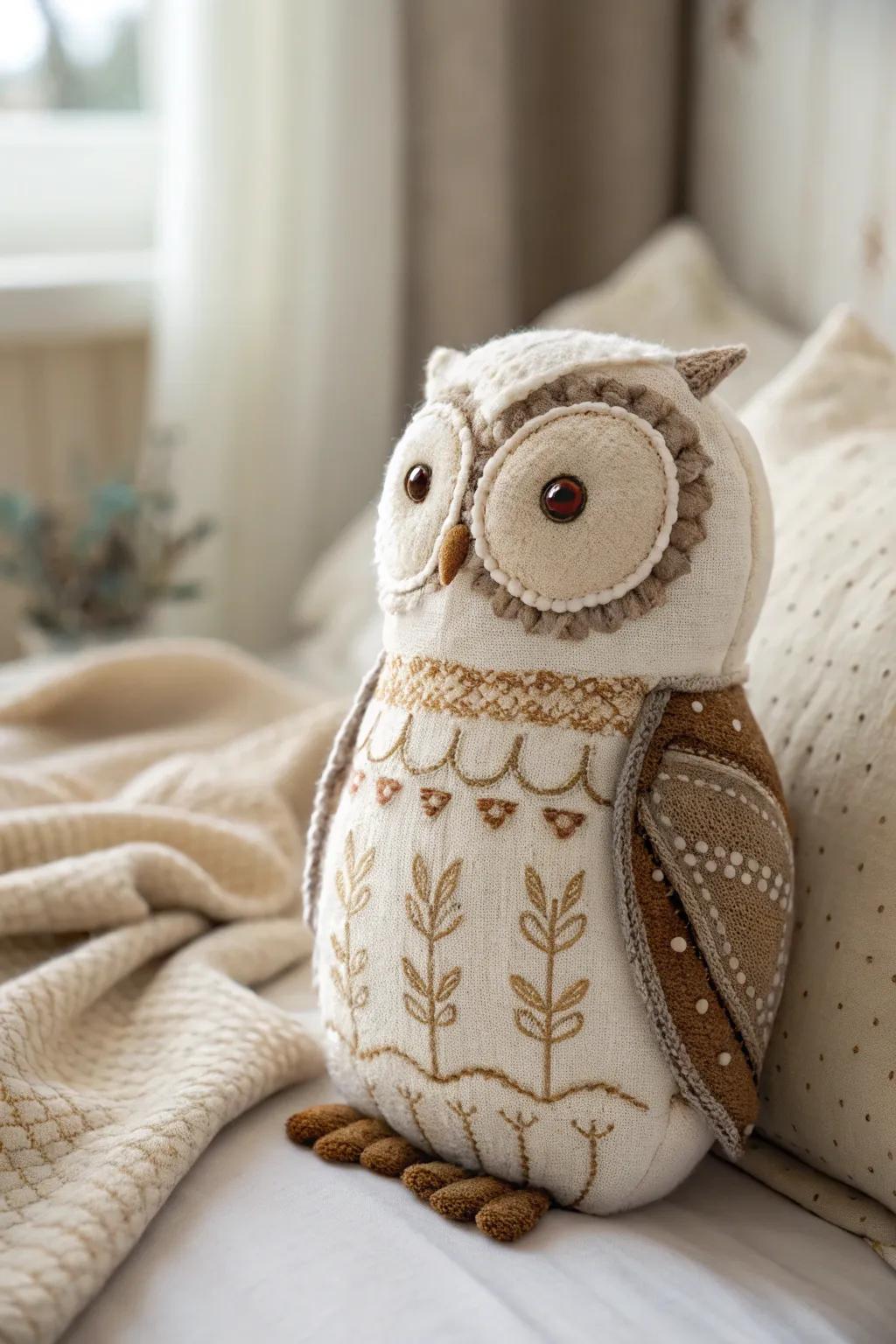 Embrace the wisdom and warmth of a huggable owl, where simplicity meets charm.