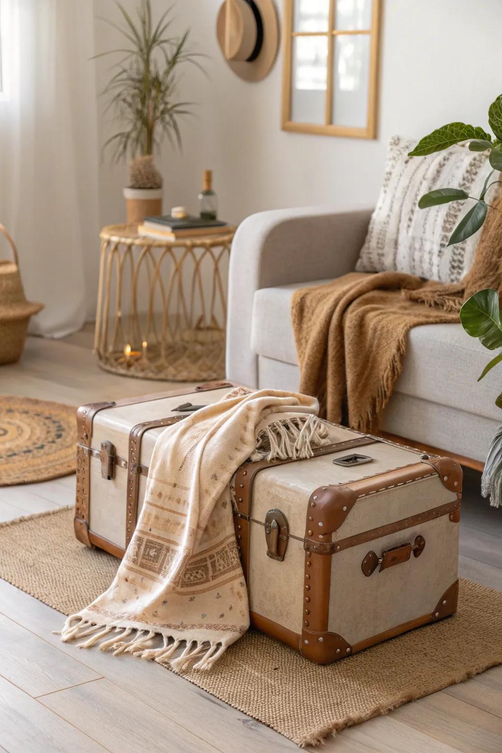 Breathe new life into a vintage suitcase with a touch of Mod Podge magic. Perfect for adding charm to any living space!
