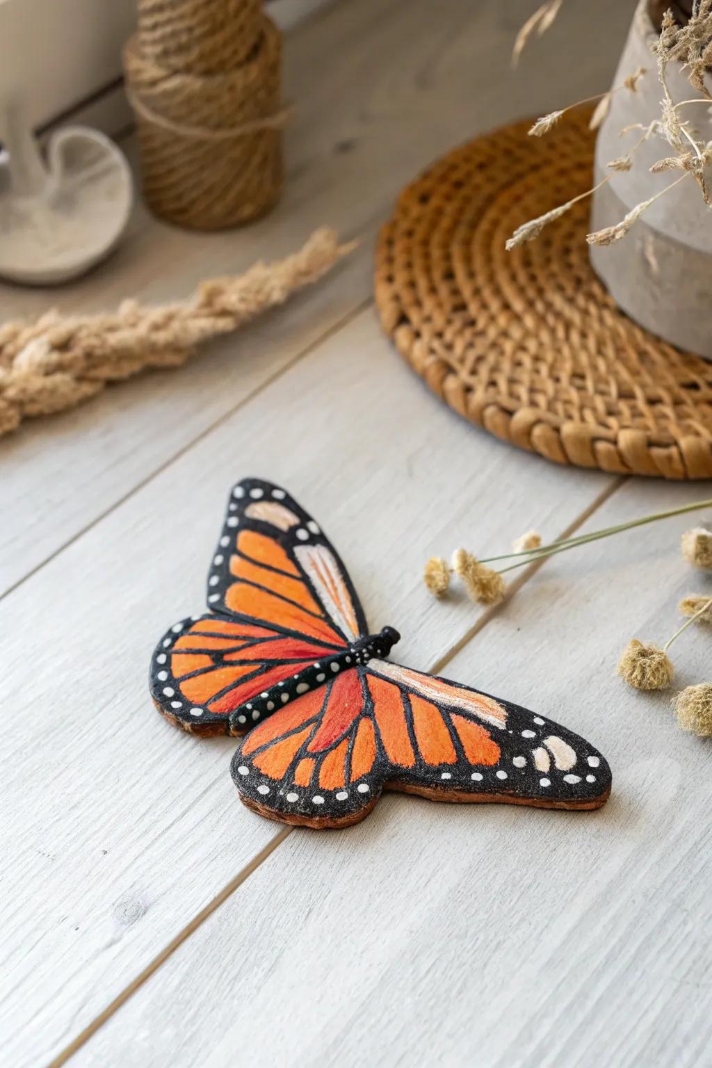Add a touch of handcrafted elegance to your home with these vibrant clay butterfly magnets.