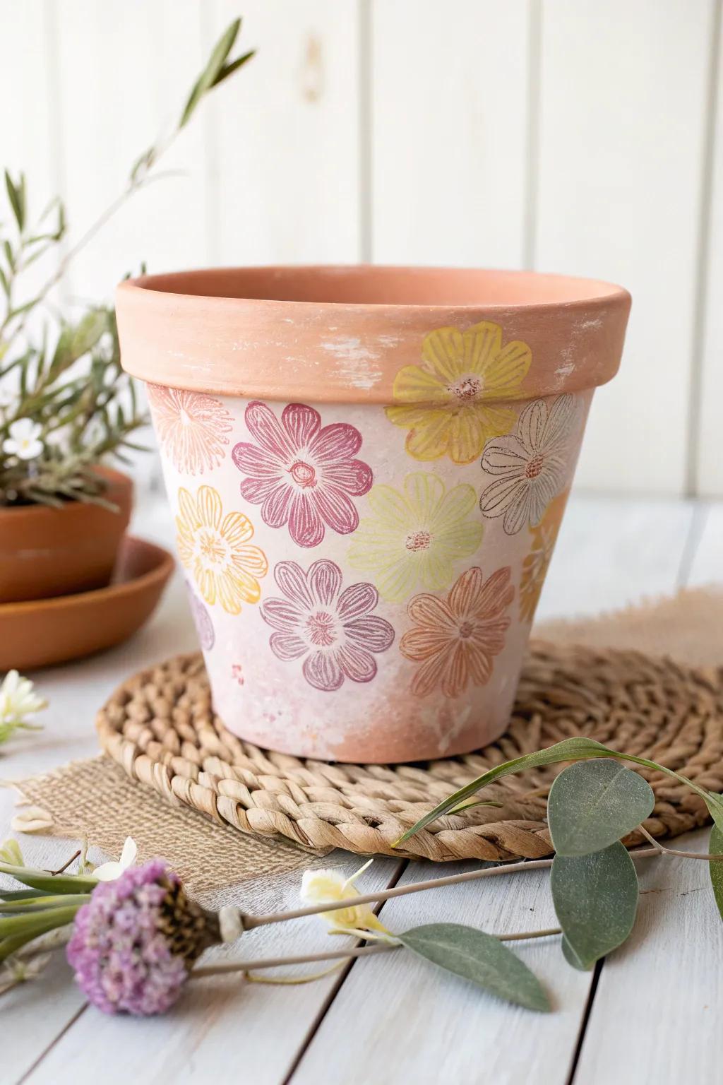 Celebrate Mother's Day with a personal touch: Craft a charming fingerprint flower pot with your little ones! 🌸