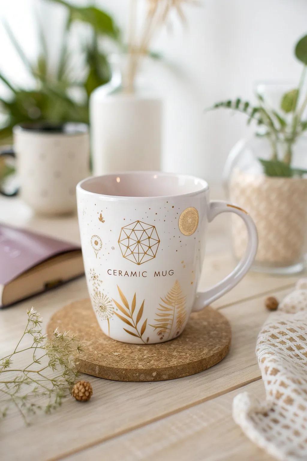 Elevate your mugs with elegant vinyl stickers for a touch of effortless sophistication.