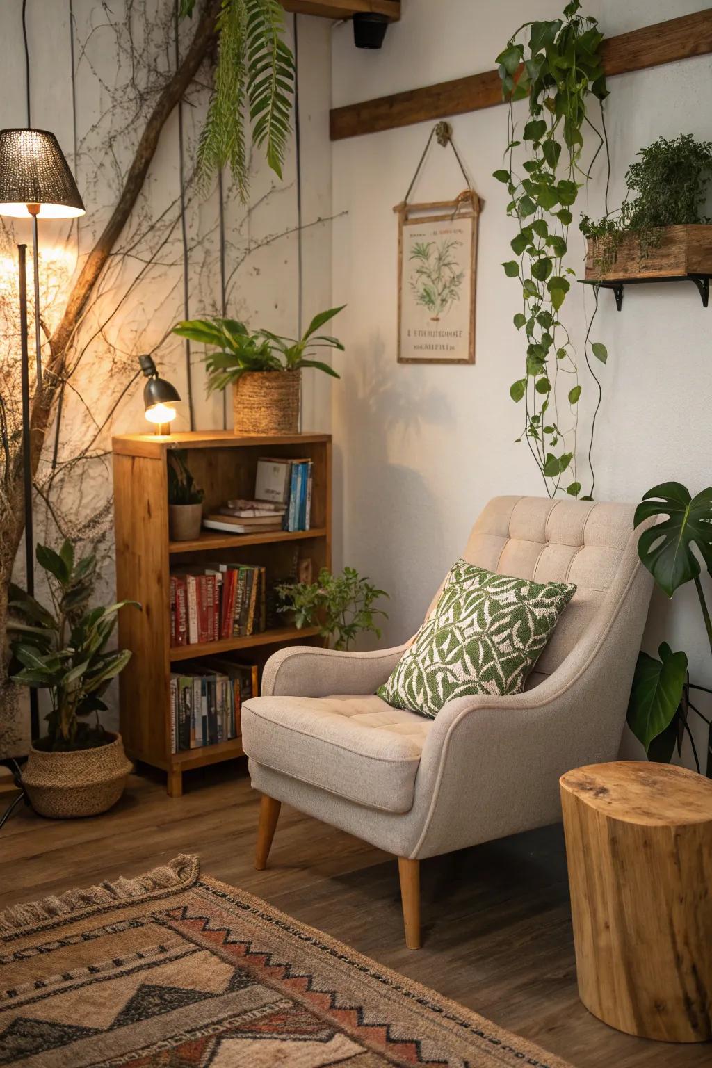 A cozy reading nook is perfect for relaxing with a good book.