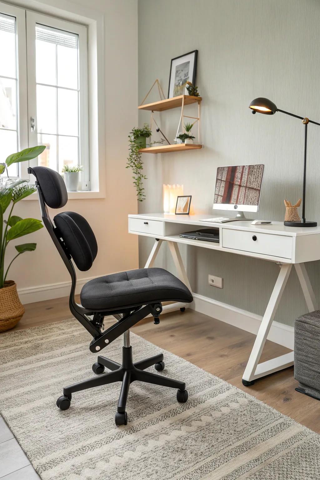 Kneeling chairs offer an ergonomic alternative for improved posture.