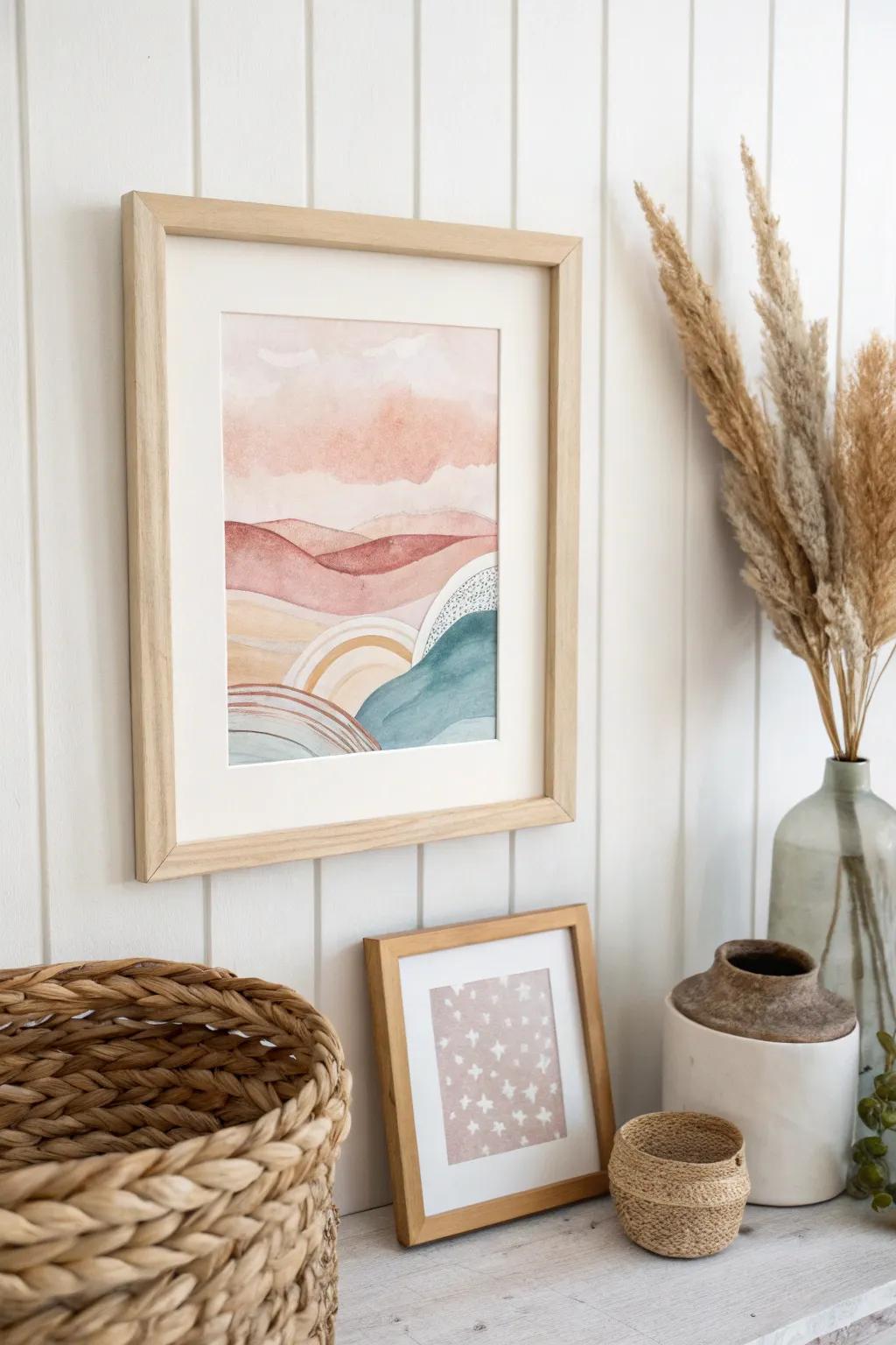 Elevate your workspace with art that inspires creativity and calm. 🖼️✨ #ScandiBoho #CreativeSpace