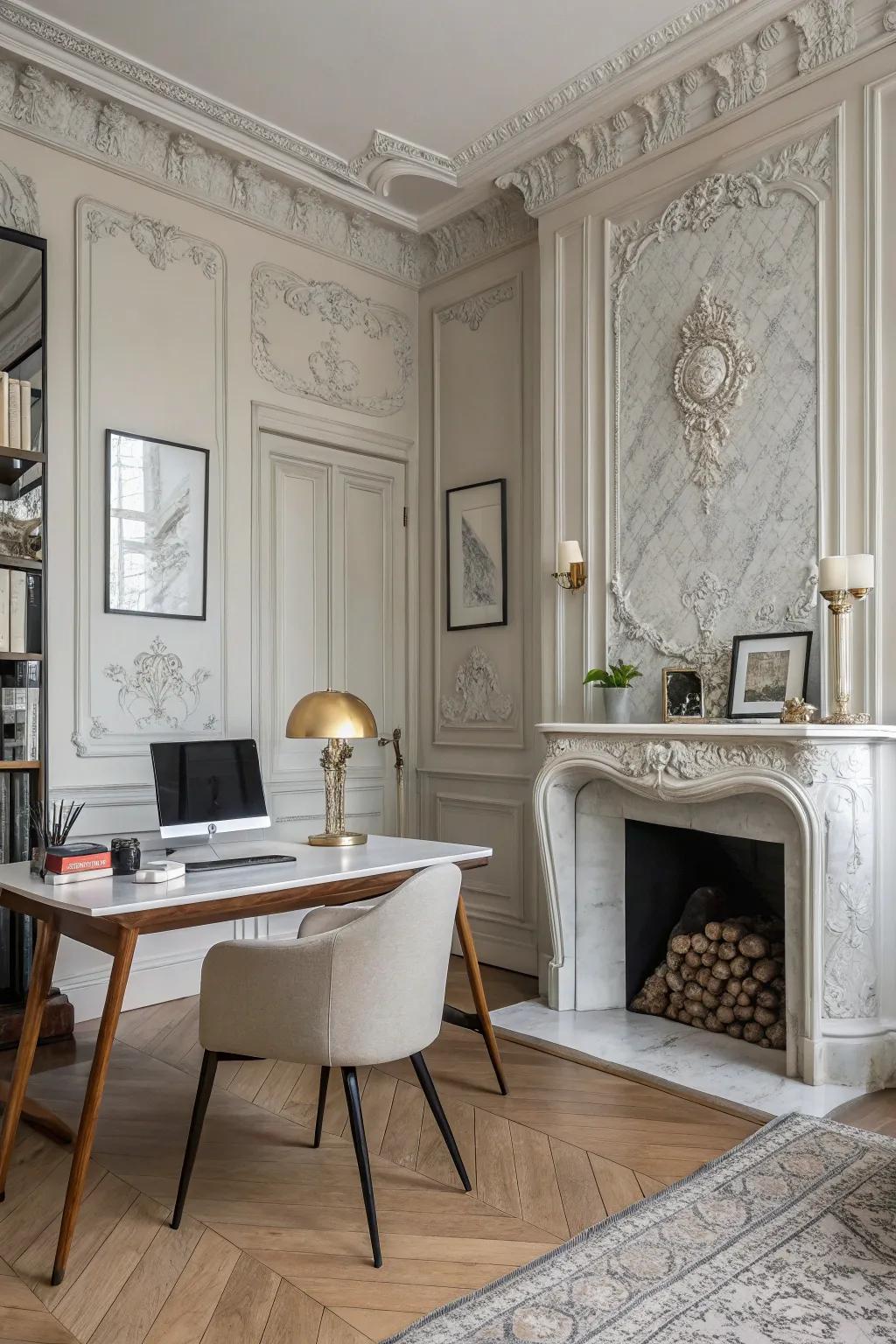 Parisian-inspired elegance in the office.