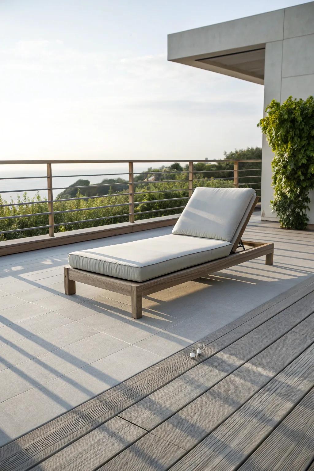 Embrace simplicity with a minimalist deck design that exudes timeless elegance.