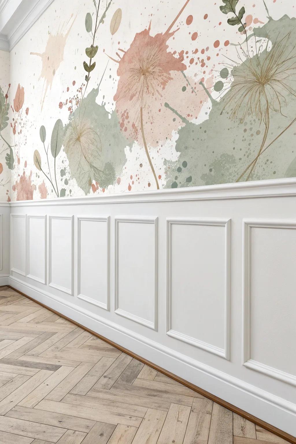 Transform your space with sustainable beauty: an eco-friendly paint splatter wall that speaks to minimalist and boho hearts.