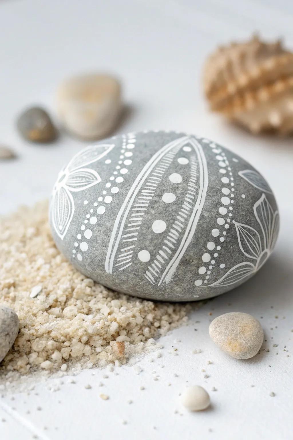 Find tranquility in simplicity with these Zen-inspired painted rocks, perfect for your minimalist garden.