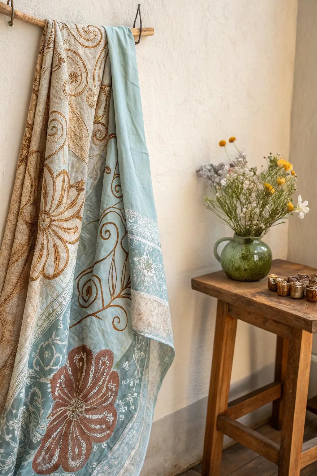 Discover the art of fabric batik with glue for a touch of boho elegance.
