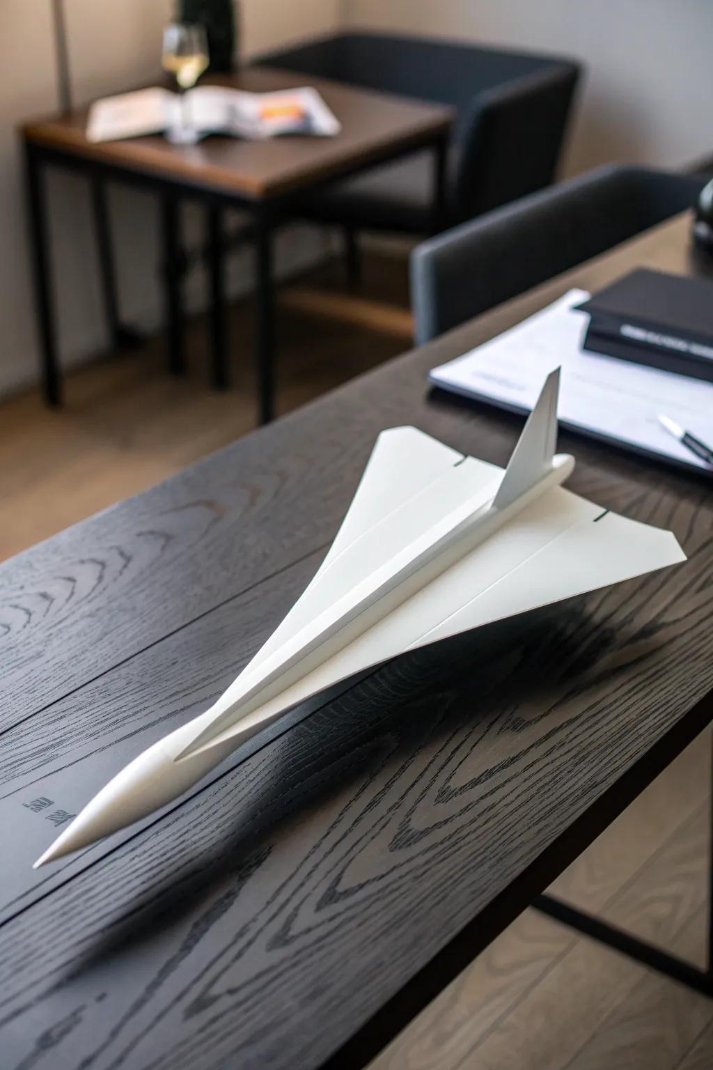 Elegance in flight: The Concorde paper airplane design captures the essence of speed and sophistication.