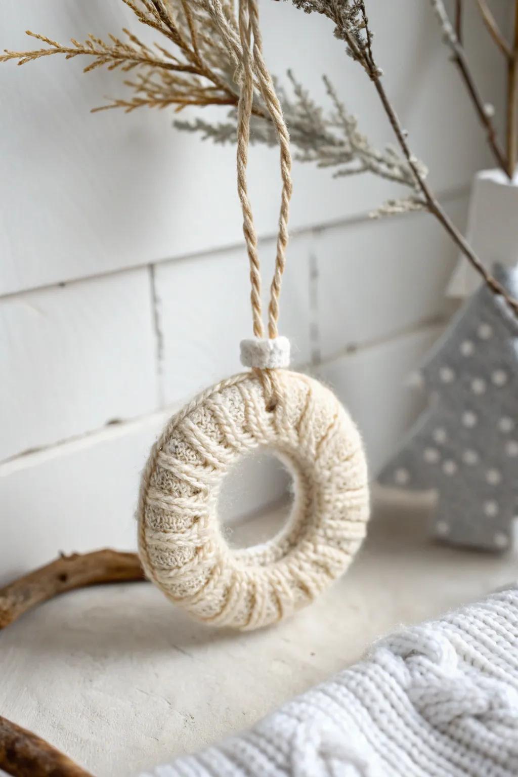 Transform your old knits into charming upcycled sweater ornaments for a touch of warmth and sustainability.
